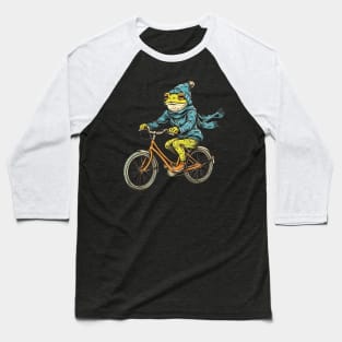 Funny Frog On A Bike Baseball T-Shirt